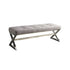 BENCH, X-METAL BASE, GREY LINEN 4605GY