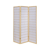 Carrie 3-panel Folding Screen Natural and White 4621