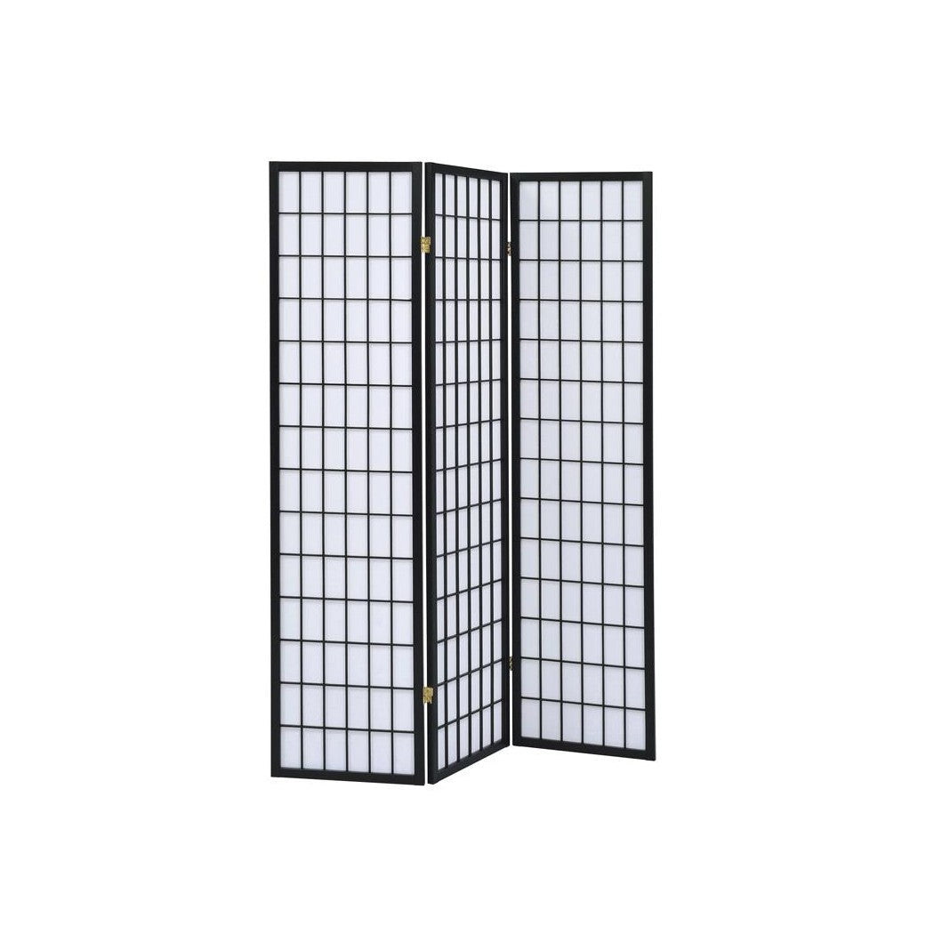 Carrie 3-panel Folding Screen Black and White 4622