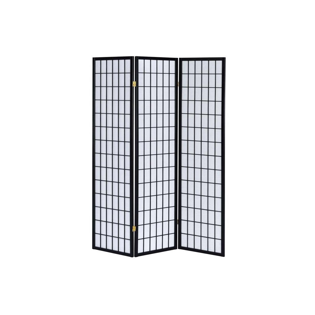 Carrie 3-panel Folding Screen Black and White 4622