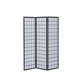 Carrie 3-panel Folding Screen Black and White 4622