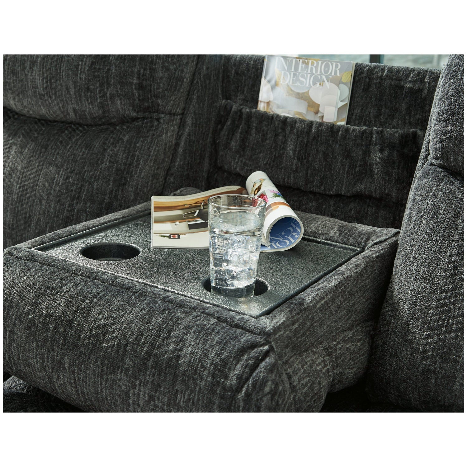 Martinglenn Power Reclining Sofa with Drop Down Table Ash-4650499