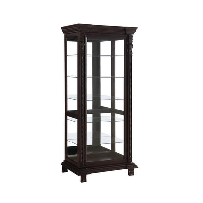 6-Shelf Rectangular Curio Cabinet Cappuccino And Clear - Beck&