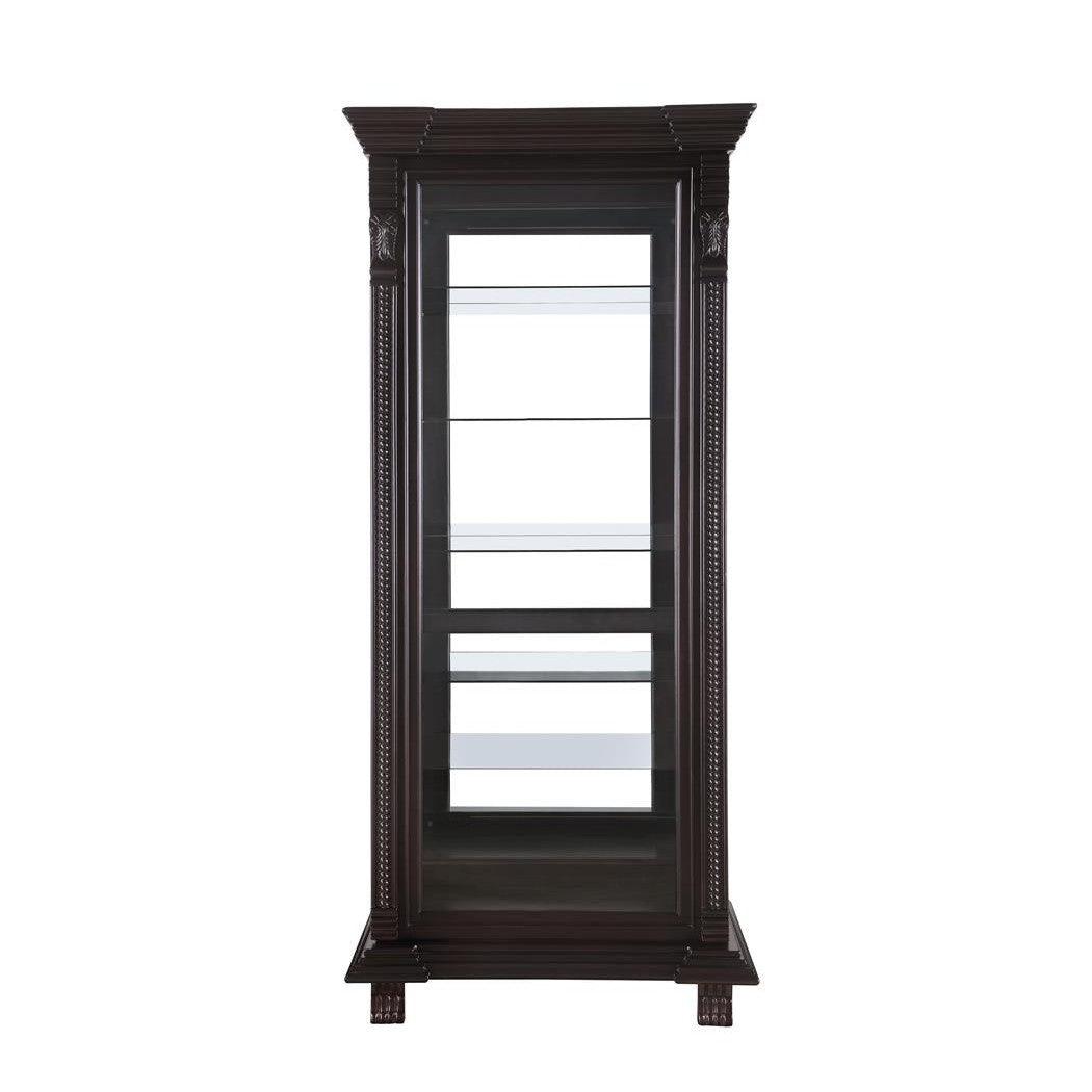 6-Shelf Rectangular Curio Cabinet Cappuccino And Clear - Beck&