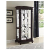 6-Shelf Rectangular Curio Cabinet Cappuccino And Clear - Beck&
