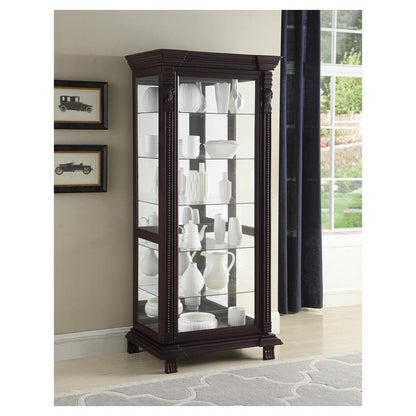 6-Shelf Rectangular Curio Cabinet Cappuccino And Clear - Beck&