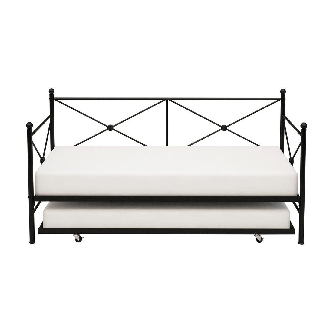 DAYBED W/TRUNDLE, BLK PWDR COAT 4964BK-NT