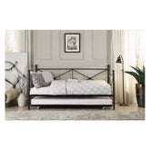 DAYBED W/TRUNDLE, BLK PWDR COAT 4964BK-NT