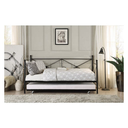 DAYBED W/TRUNDLE, BLK PWDR COAT 4964BK-NT