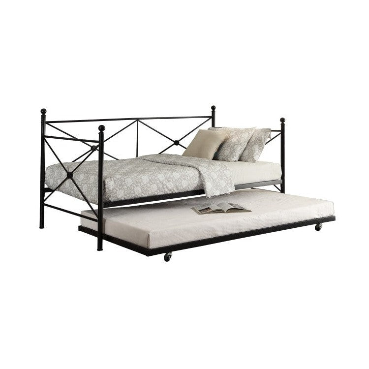 DAYBED W/TRUNDLE, BLK PWDR COAT 4964BK-NT