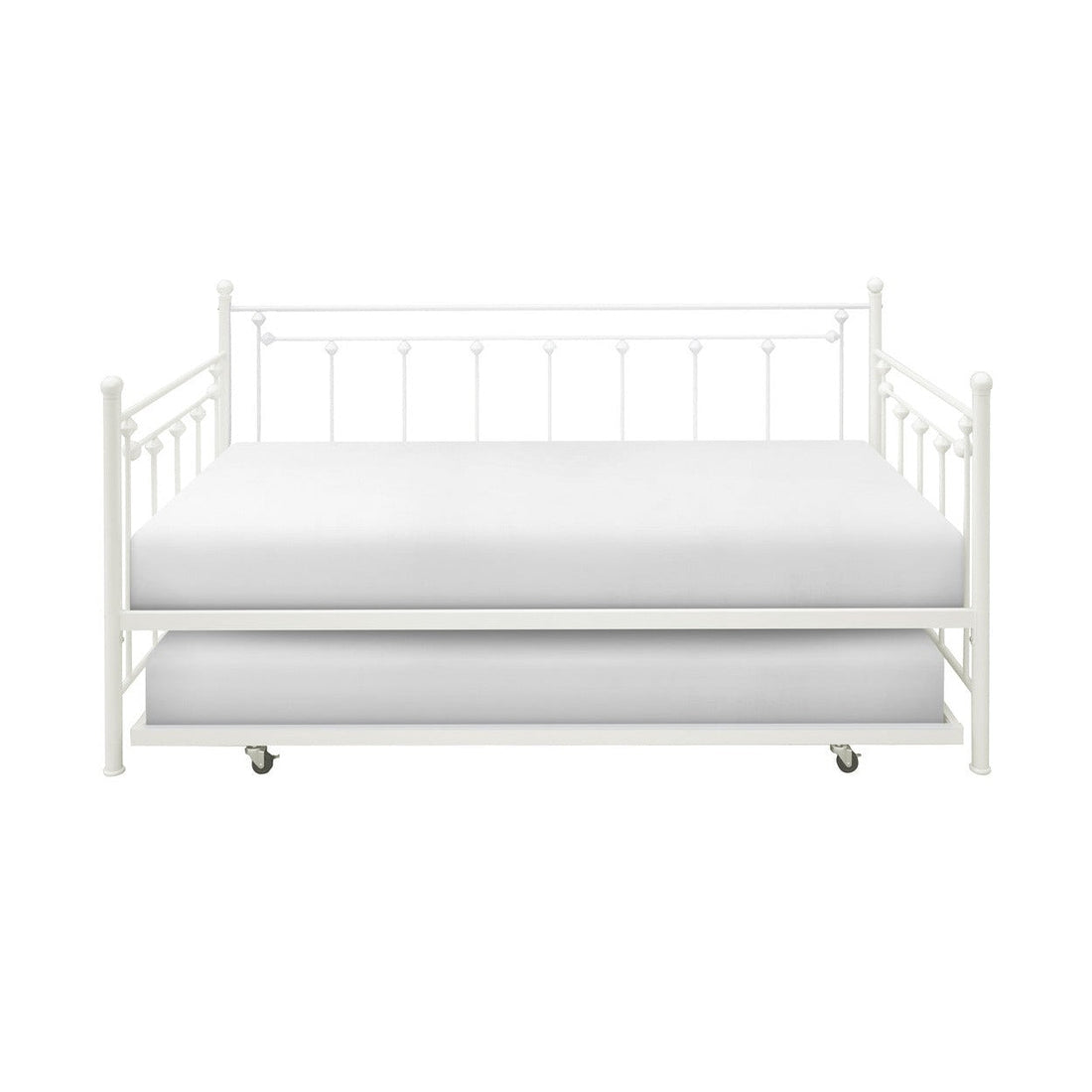 DAYBED W/TRUNDLE,WHT PWDR COAT 4965W-NT