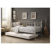 DAYBED W/TRUNDLE,WHT PWDR COAT 4965W-NT