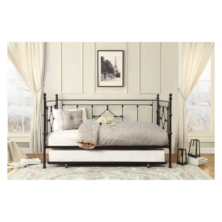 DAYBED W/TRUNDLE, BLK 4968BK-NT