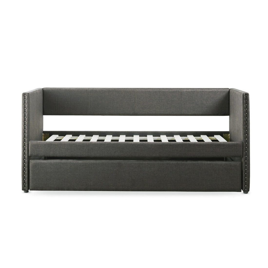 (2) DAYBED W/ NAIL HEAD, GREY FABRIC 4969GY*