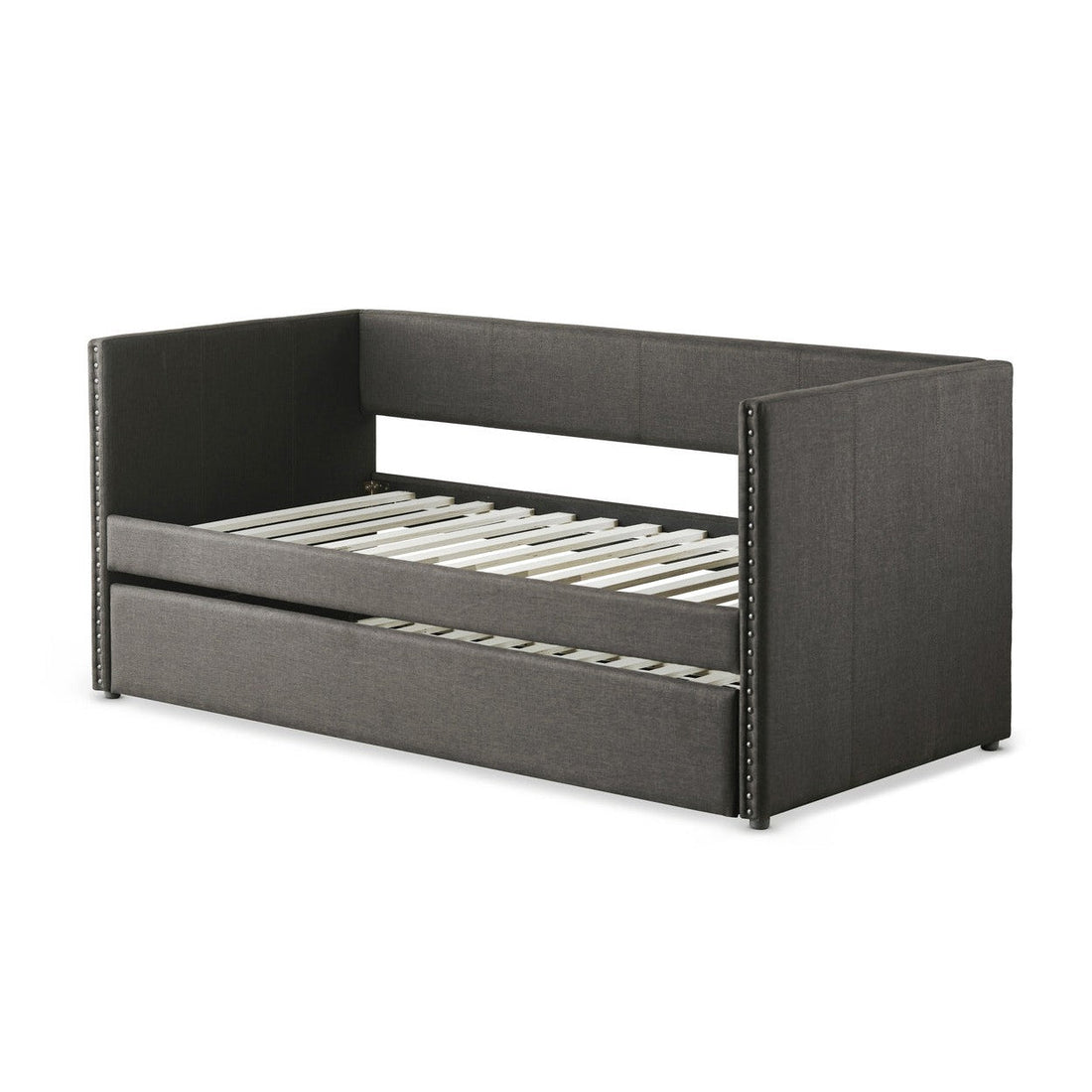 (2) DAYBED W/ NAIL HEAD, GREY FABRIC 4969GY*