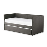 (2) DAYBED W/ NAIL HEAD, GREY FABRIC 4969GY*