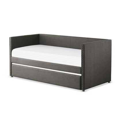 (2) DAYBED W/ NAIL HEAD, GREY FABRIC 4969GY*