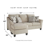 Abney Sofa Chaise Sleeper Ash-4970168