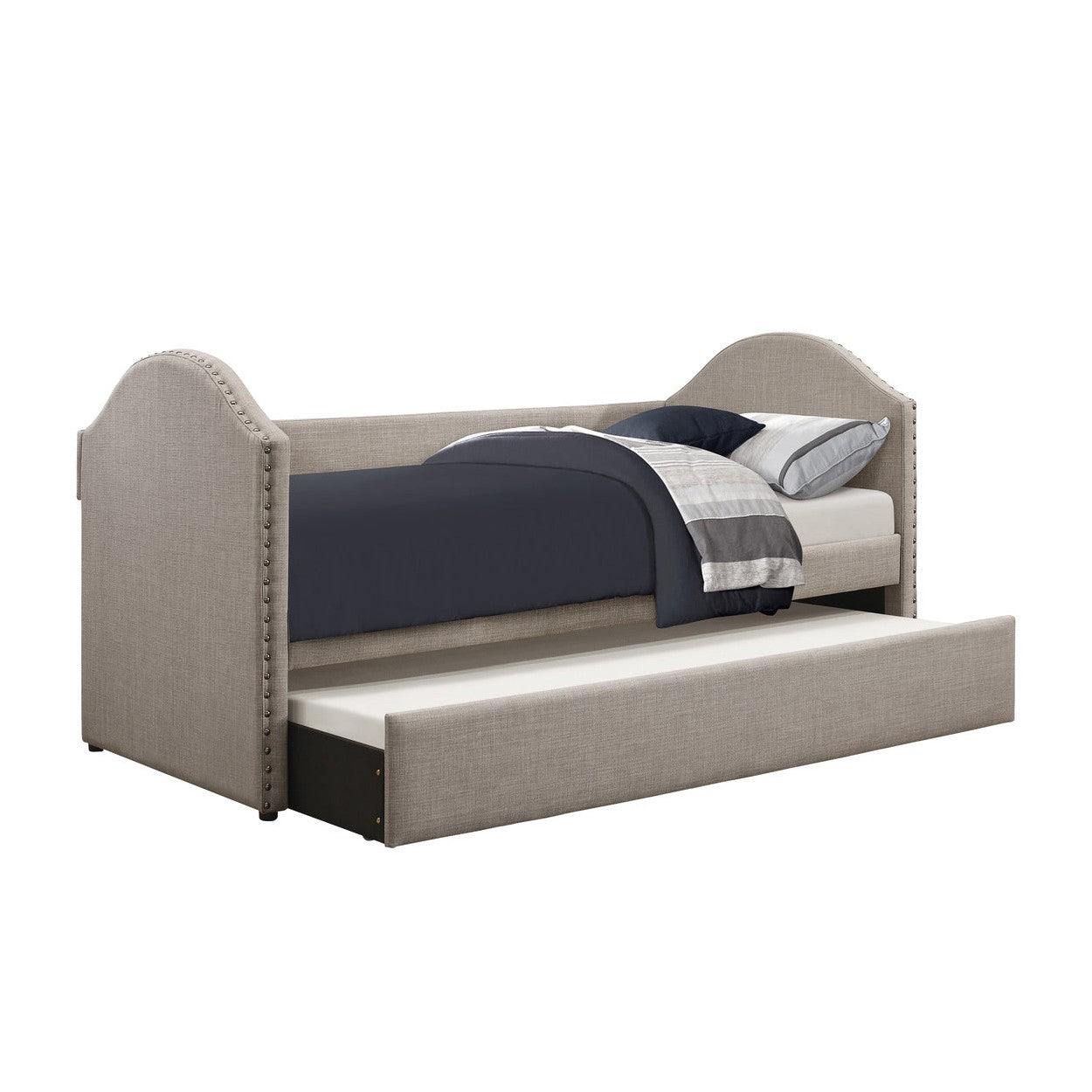 (2) DAYBED, GRAY 100% POLYESTER, NAILHEADS 4972*