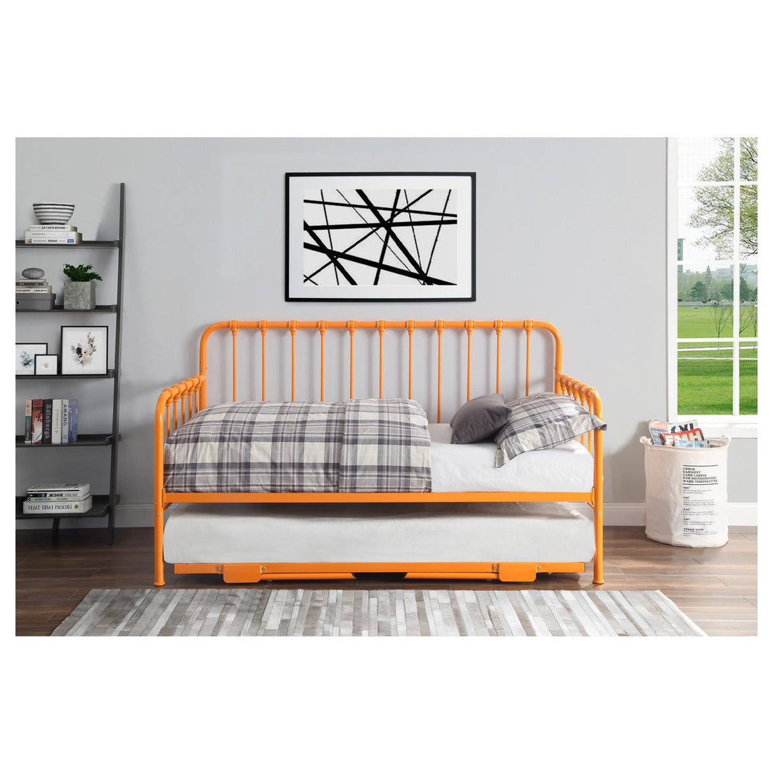 DAYBED W/ADJ HGHT TRUNDLE, ORANGE 4983RN-NT