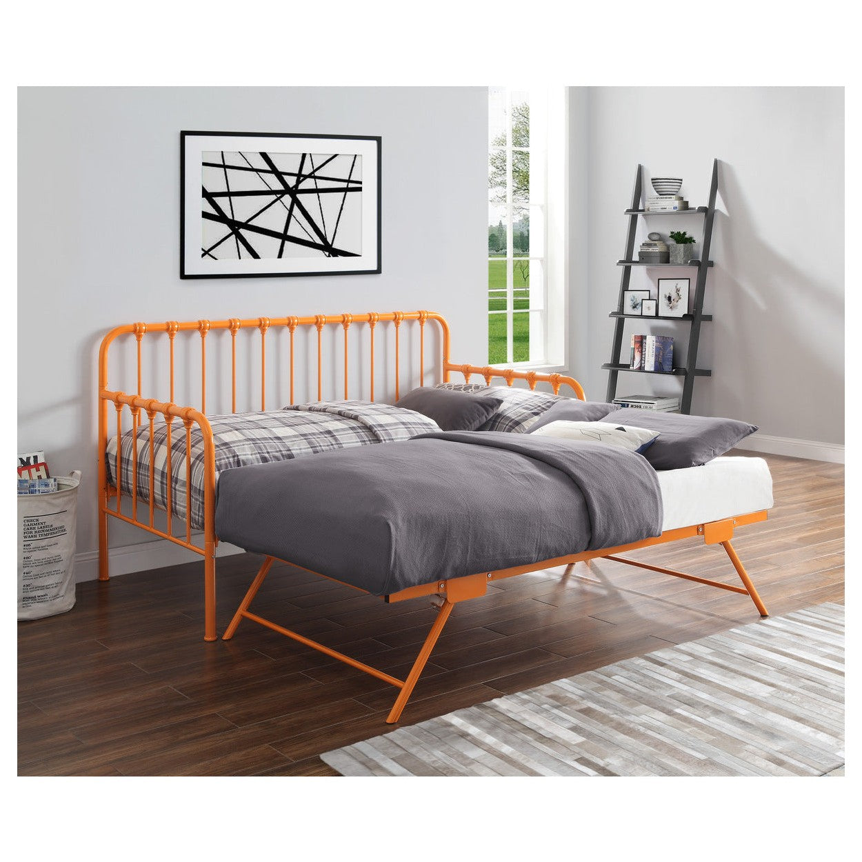DAYBED W/ADJ HGHT TRUNDLE, ORANGE 4983RN-NT