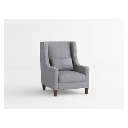 ACCENT CHAIR W/ KIDNEY PILLOW, DARK GRAY 100% POLYESTER 1114DG-1