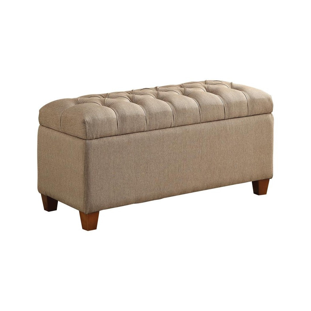 Tufted Storage Bench Taupe 500064
