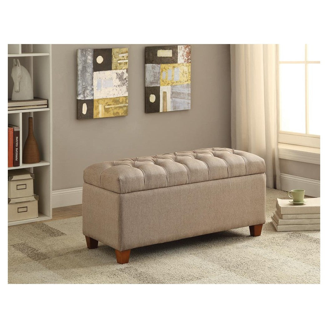 Tufted Storage Bench Taupe 500064