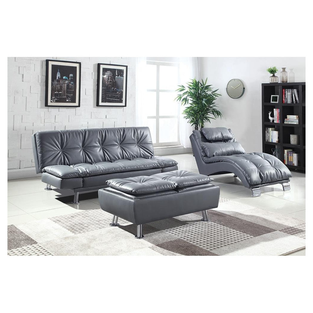 Dilleston Tufted Back Upholstered Sofa Bed Grey 500096