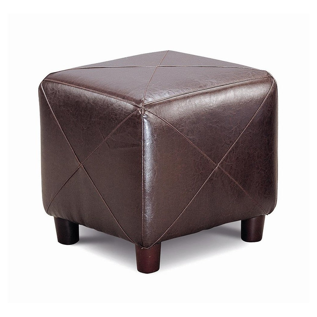 Ivan Cube Shaped Ottoman Dark Brown 500124