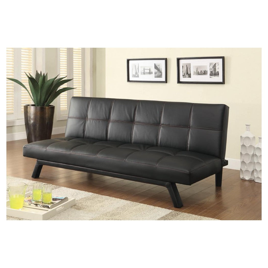 Corrie Biscuit-tufted Upholstered Sofa Bed Black 500765