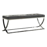 Walton Rectangle Upholstered Tufted Bench Black 501156