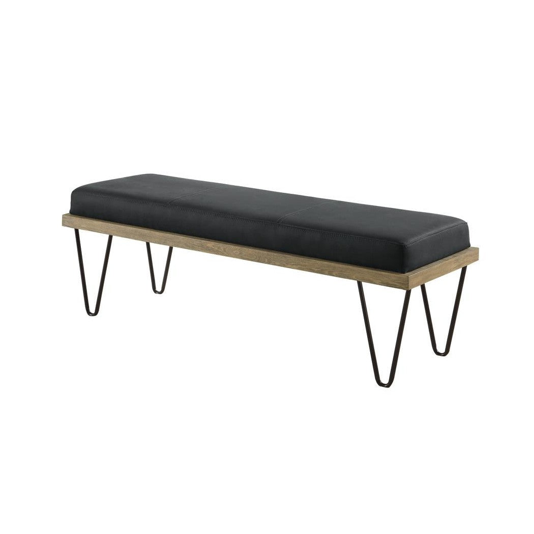 Chad Upholstered Bench with Hairpin Legs Dark Blue 501837