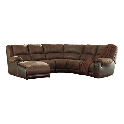 Nantahala 5-Piece Reclining Sectional with Chaise Ash-50302S1