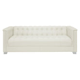 Chaviano Upholstered Tufted Living Room Set Pearl White 505391-S3