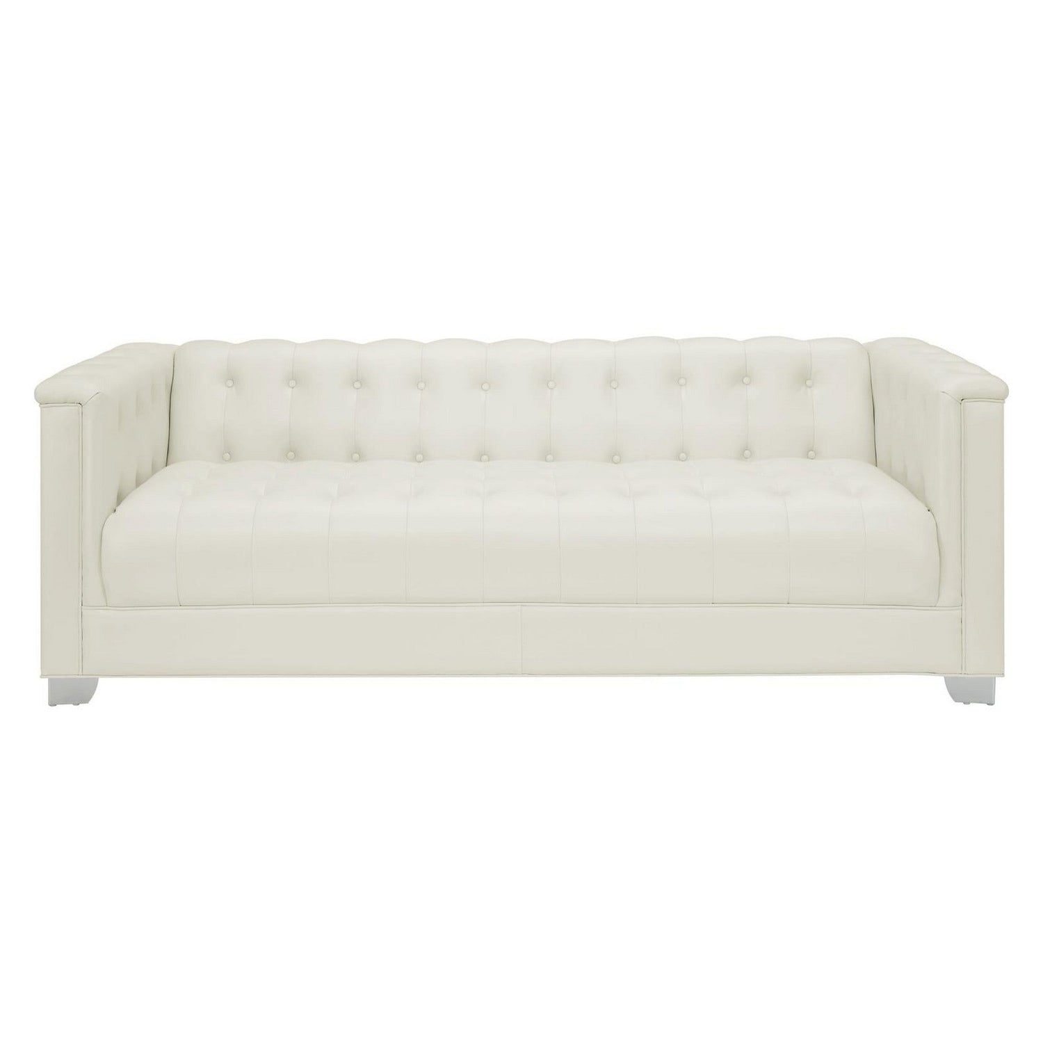 Chaviano Tufted Upholstered Sofa Pearl White 505391