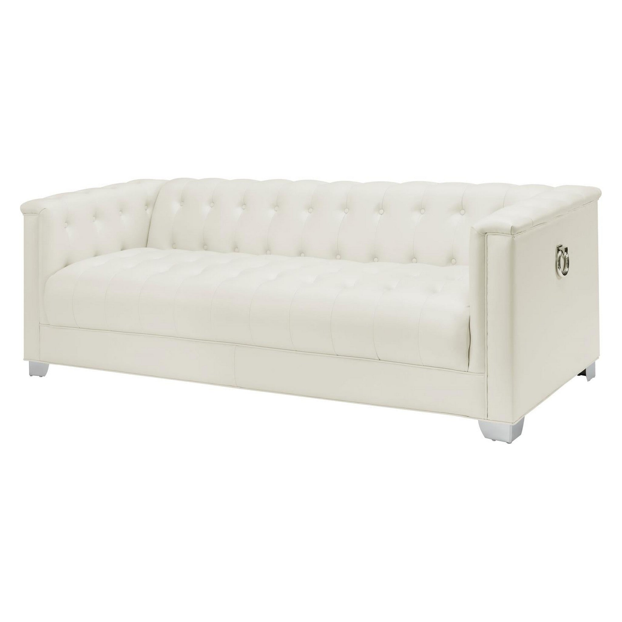 Chaviano Tufted Upholstered Sofa Pearl White 505391