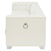 Chaviano Tufted Upholstered Sofa Pearl White 505391