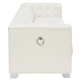 Chaviano Tufted Upholstered Sofa Pearl White 505391