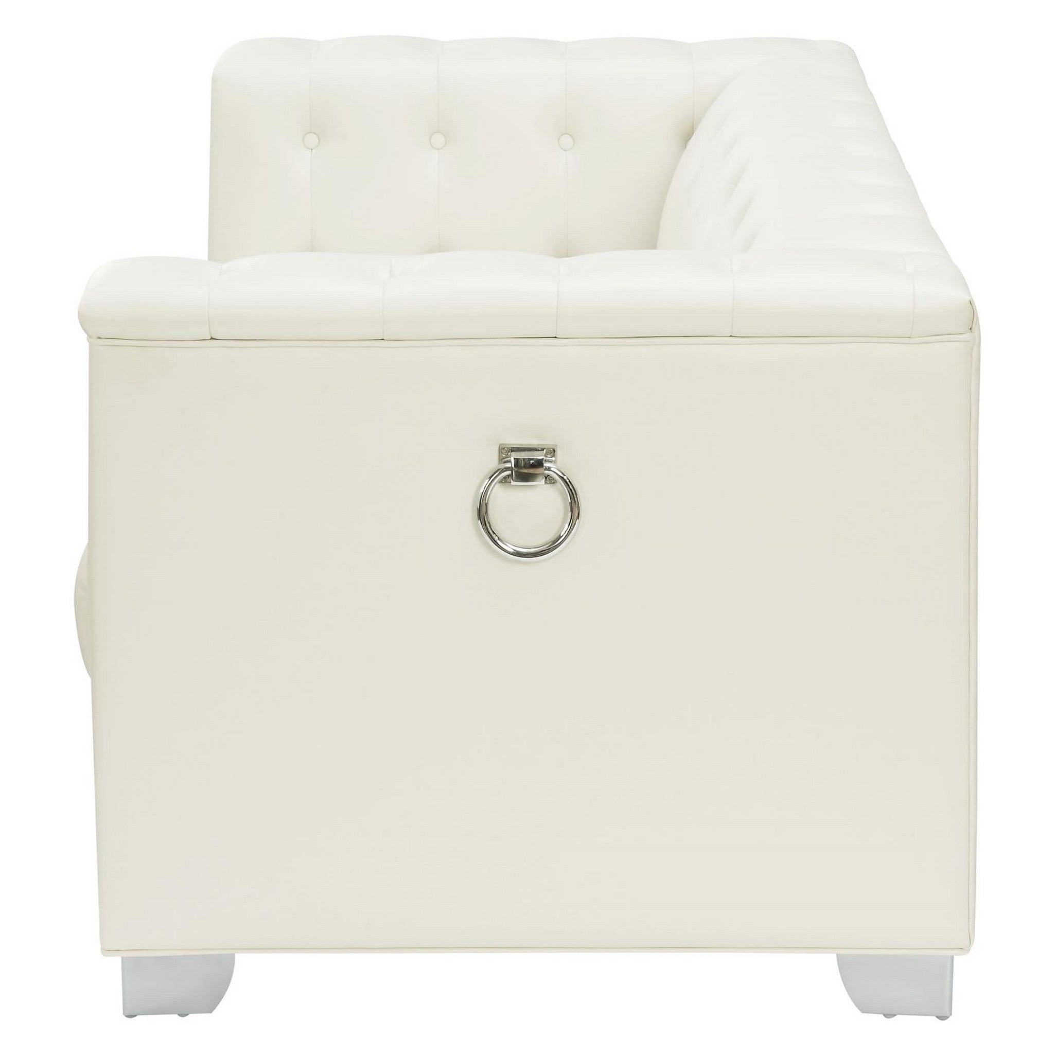 Chaviano Tufted Upholstered Loveseat Pearl White 505392
