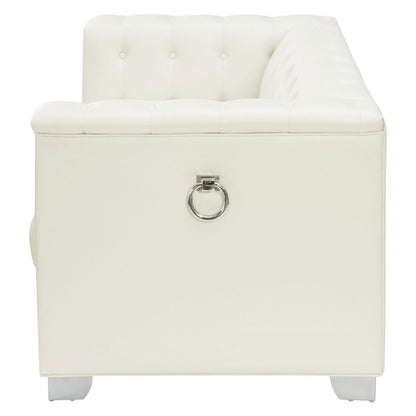 Chaviano Tufted Upholstered Loveseat Pearl White 505392