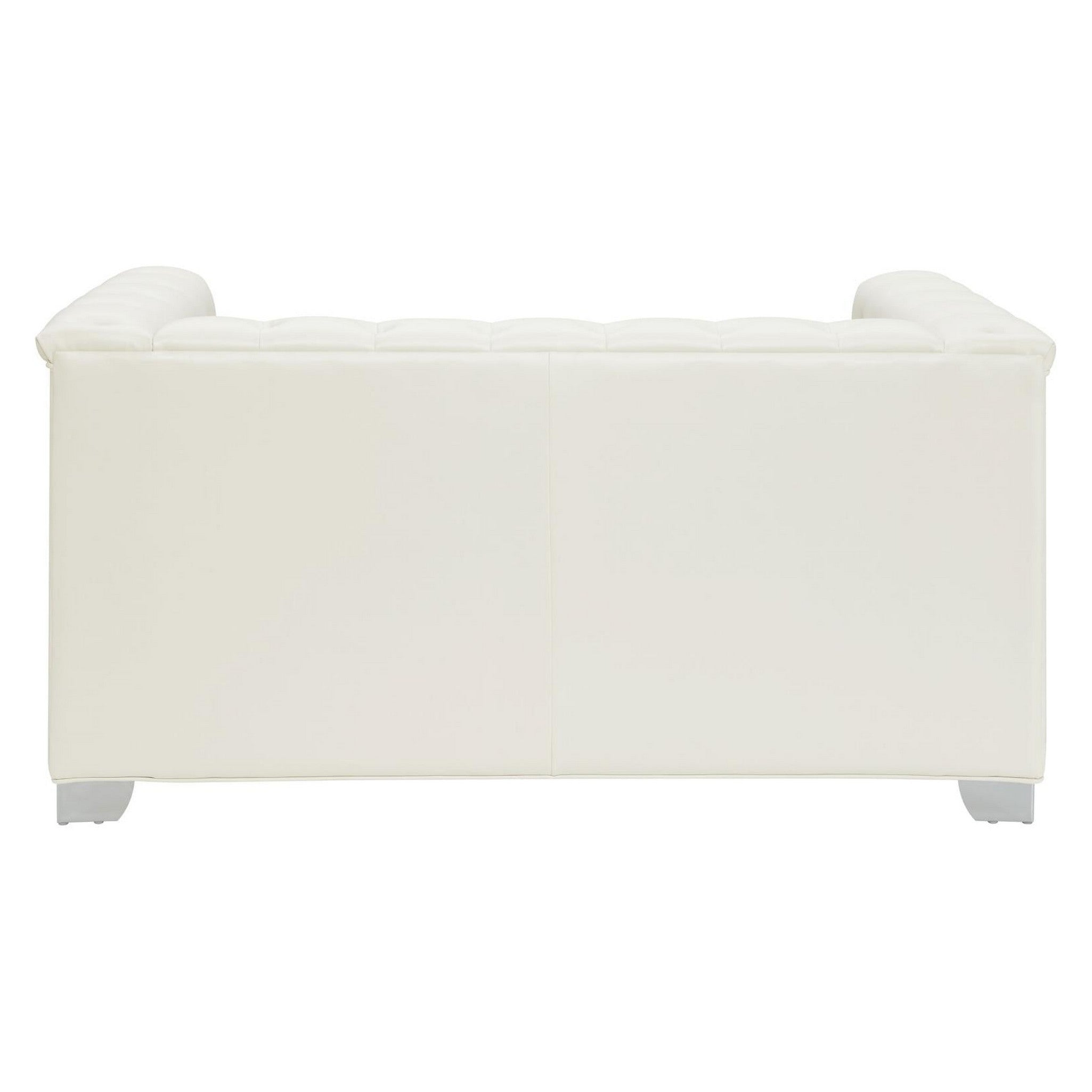 Chaviano Tufted Upholstered Loveseat Pearl White 505392