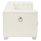 Chaviano Tufted Upholstered Loveseat Pearl White 505392