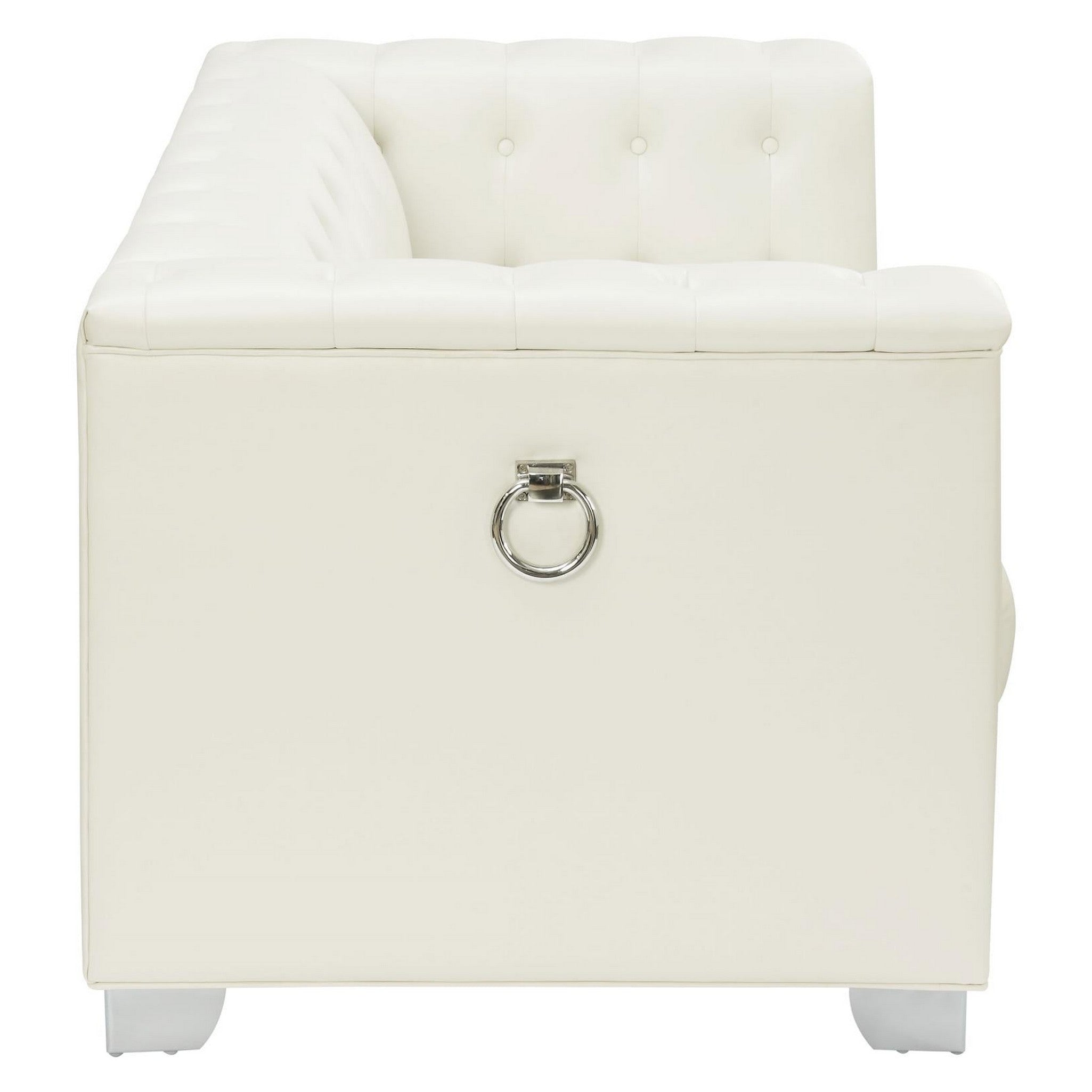Chaviano Tufted Upholstered Loveseat Pearl White 505392