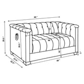 Chaviano Tufted Upholstered Loveseat Pearl White 505392