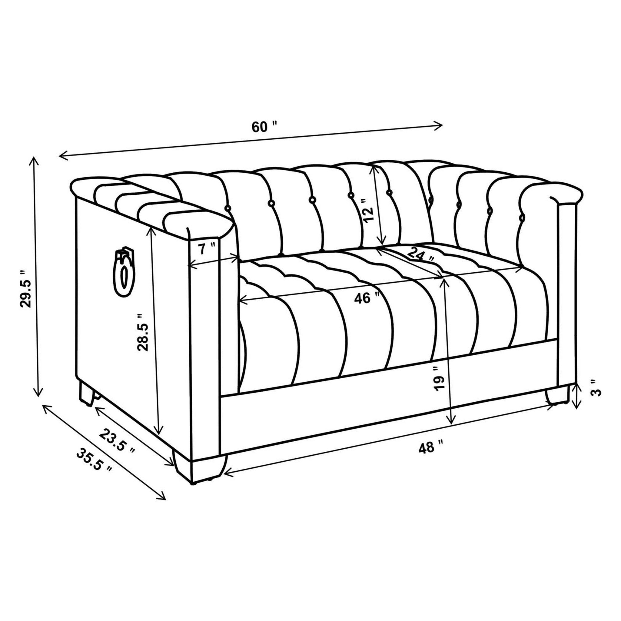 Chaviano Tufted Upholstered Loveseat Pearl White 505392