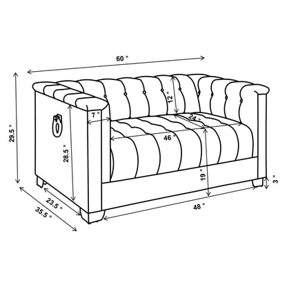 Chaviano Tufted Upholstered Loveseat Pearl White 505392