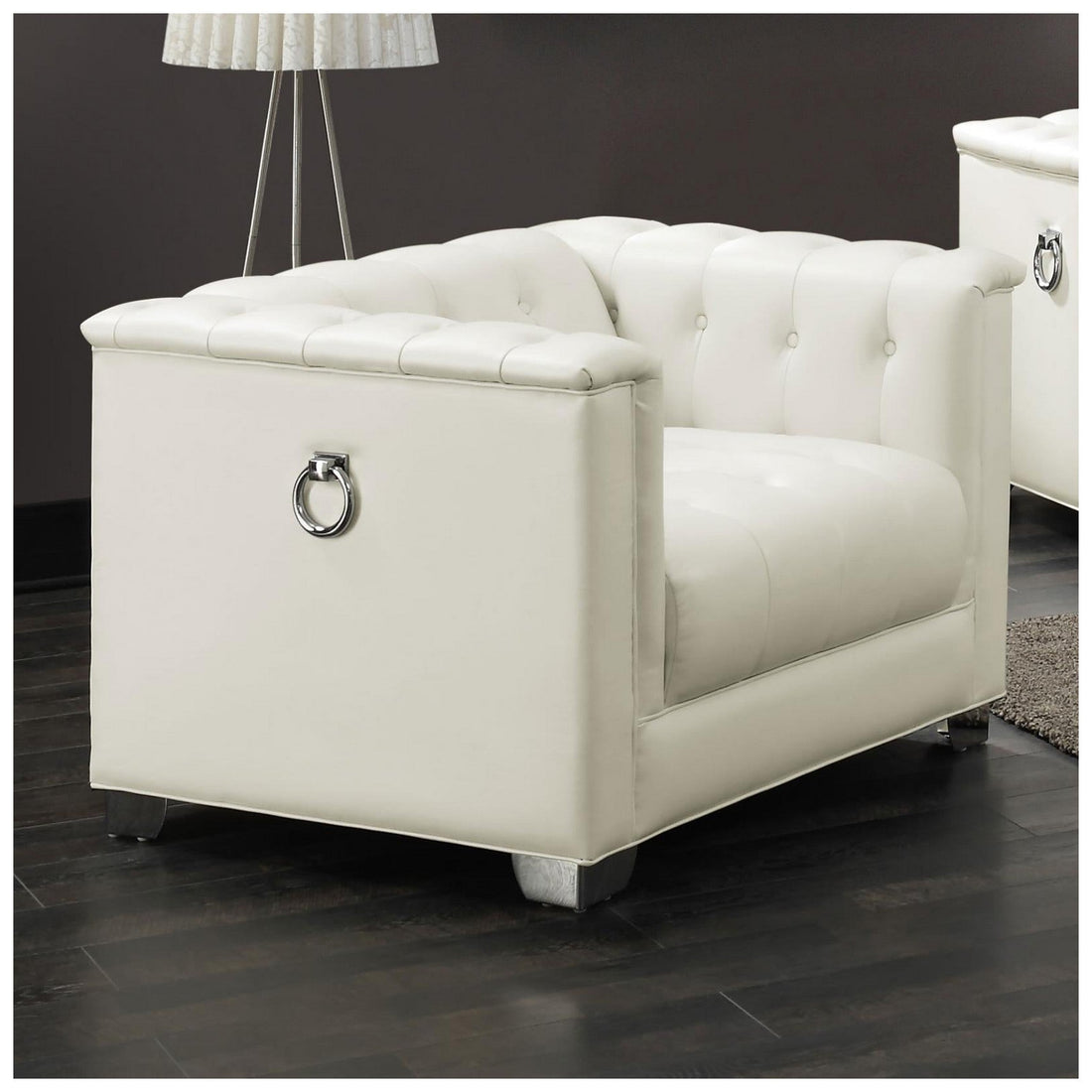 Chaviano Tufted Upholstered Chair Pearl White 505393