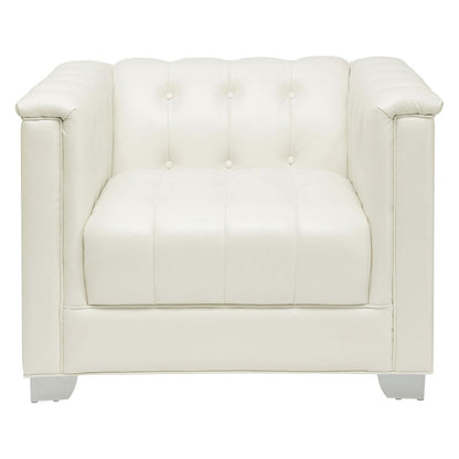 Chaviano Tufted Upholstered Chair Pearl White 505393