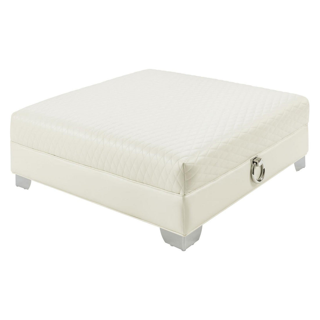 Chaviano Upholstered Ottoman Pearl White 505394